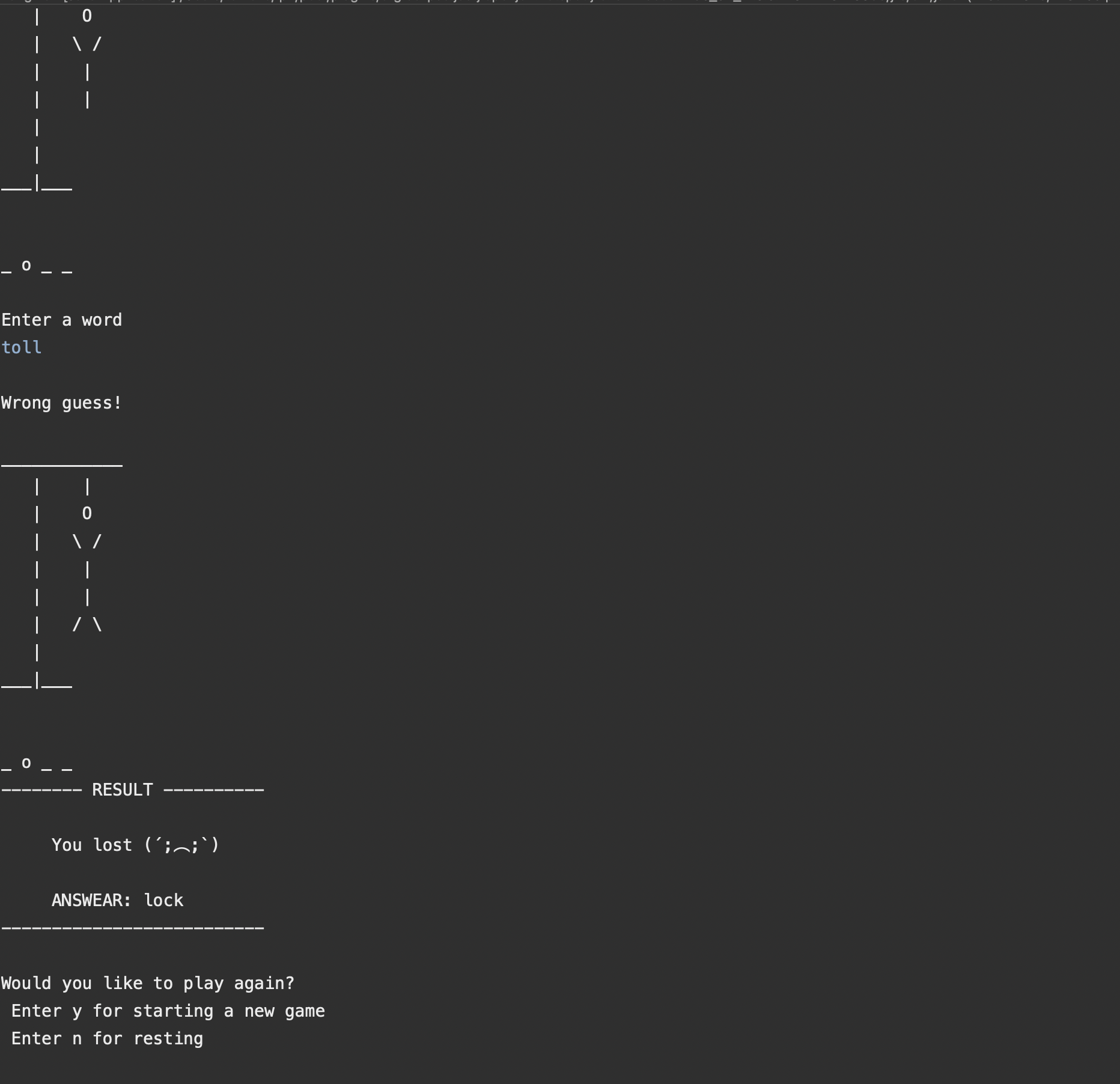 Hangman Project